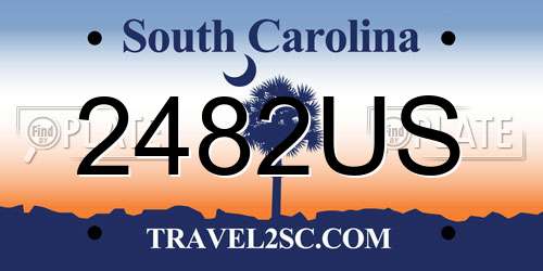 2482US South Carolina License Plate