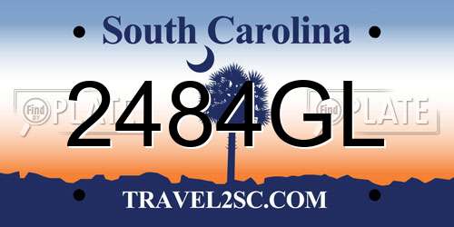 2484GL South Carolina License Plate