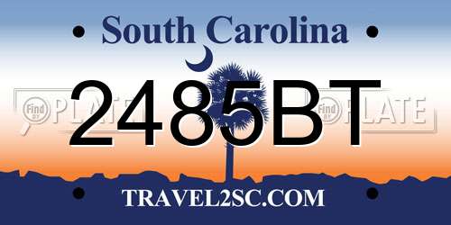2485BT South Carolina License Plate