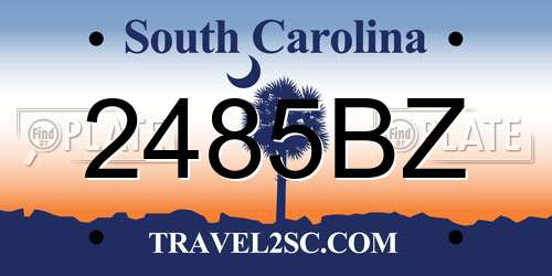 2485BZ South Carolina License Plate