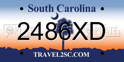 2486XD South Carolina License Plate