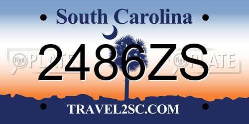 2486ZS South Carolina License Plate