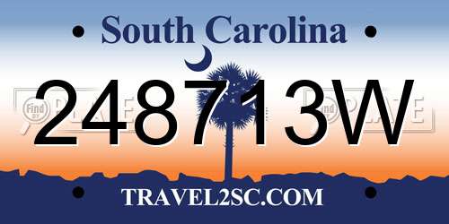 248713W South Carolina License Plate