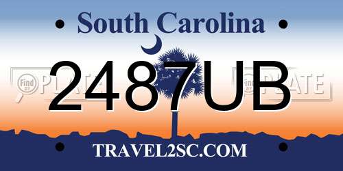 2487UB South Carolina License Plate
