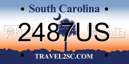 2487US South Carolina License Plate