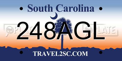 248AGL South Carolina License Plate