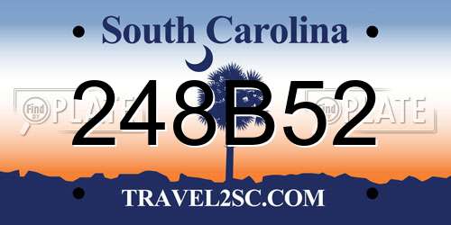 248B52 South Carolina License Plate