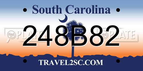 248B82 South Carolina License Plate