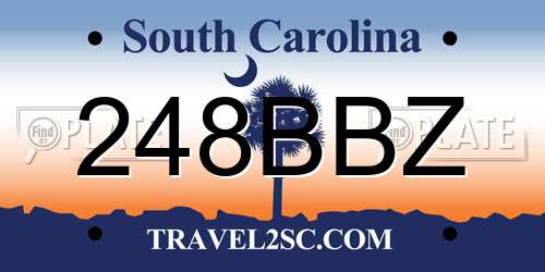 248BBZ South Carolina License Plate