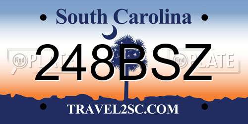 248BSZ South Carolina License Plate
