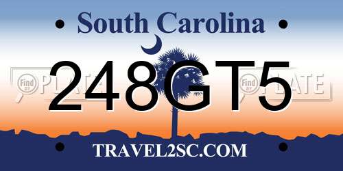 248GT5 South Carolina License Plate