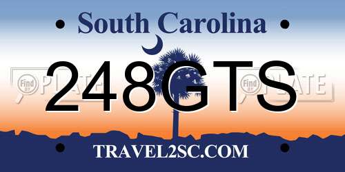 248GTS South Carolina License Plate