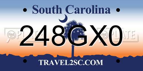 248GX0 South Carolina License Plate