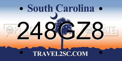 248GZ8 South Carolina License Plate