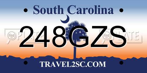 248GZS South Carolina License Plate