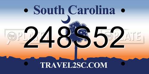 248S52 South Carolina License Plate