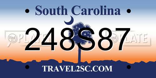 248S87 South Carolina License Plate