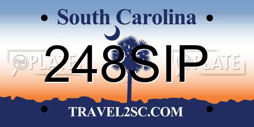248SIP South Carolina License Plate
