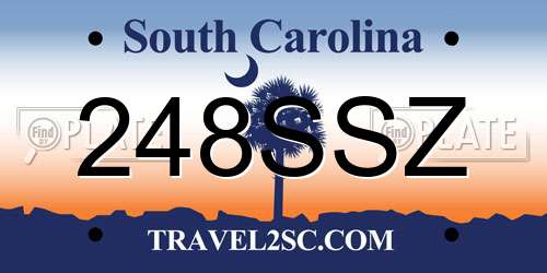 248SSZ South Carolina License Plate
