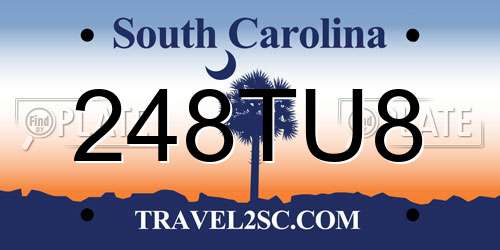 248TU8 South Carolina License Plate