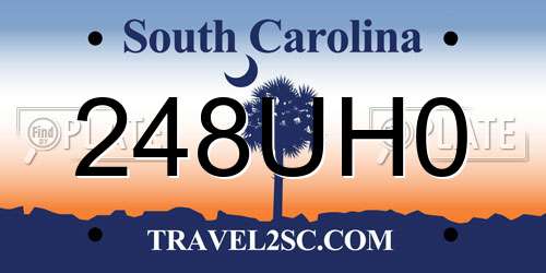 248UH0 South Carolina License Plate