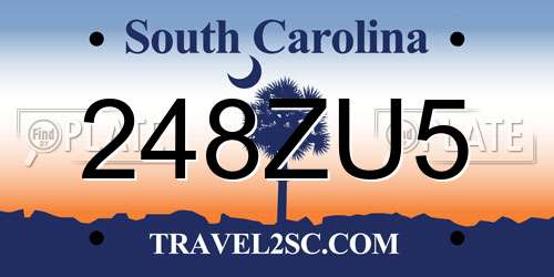 248ZU5 South Carolina License Plate