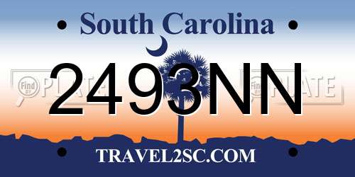 2493NN South Carolina License Plate