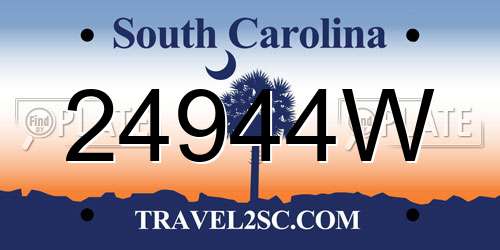 24944W South Carolina License Plate