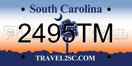 2495TM South Carolina License Plate