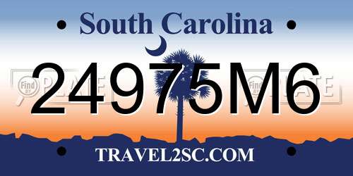 24975M6 South Carolina License Plate
