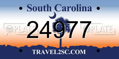 24977 South Carolina License Plate