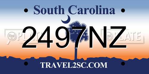 2497NZ South Carolina License Plate