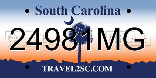 24981MG South Carolina License Plate