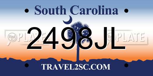 2498JL South Carolina License Plate