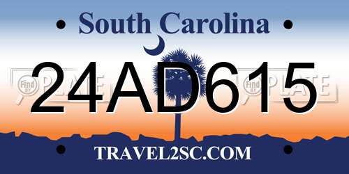24AD615 South Carolina License Plate