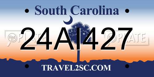 24AI427 South Carolina License Plate