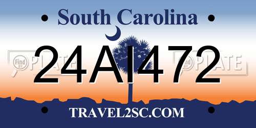 24AI472 South Carolina License Plate