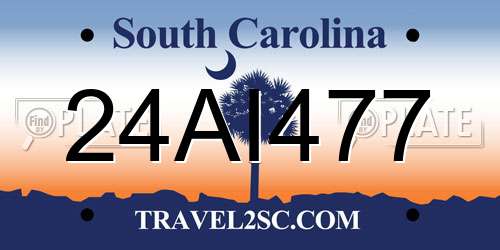 24AI477 South Carolina License Plate