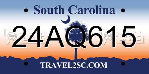24AQ615 South Carolina License Plate
