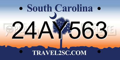 24AY563 South Carolina License Plate