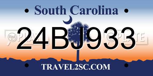 24BJ933 South Carolina License Plate