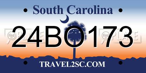 24BO173 South Carolina License Plate