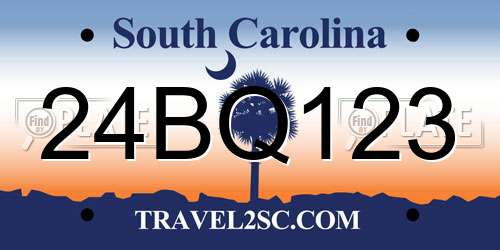 24BQ123 South Carolina License Plate