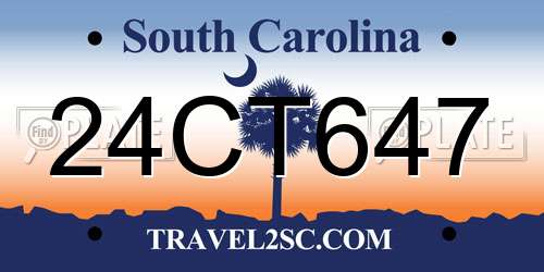 24CT647 South Carolina License Plate