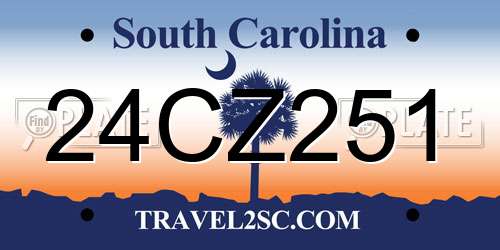 24CZ251 South Carolina License Plate