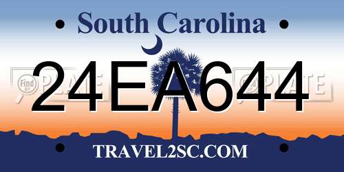 24EA644 South Carolina License Plate