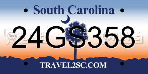 24GS358 South Carolina License Plate