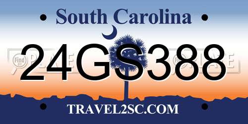 24GS388 South Carolina License Plate