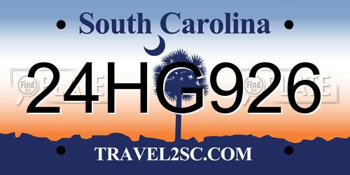 24HG926 South Carolina License Plate