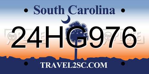 24HG976 South Carolina License Plate
